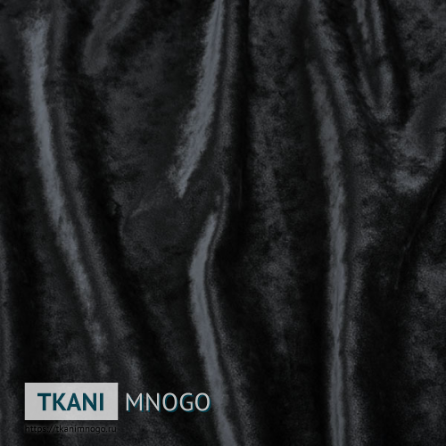 Фото ткани велюра “27” (однотонный черный)